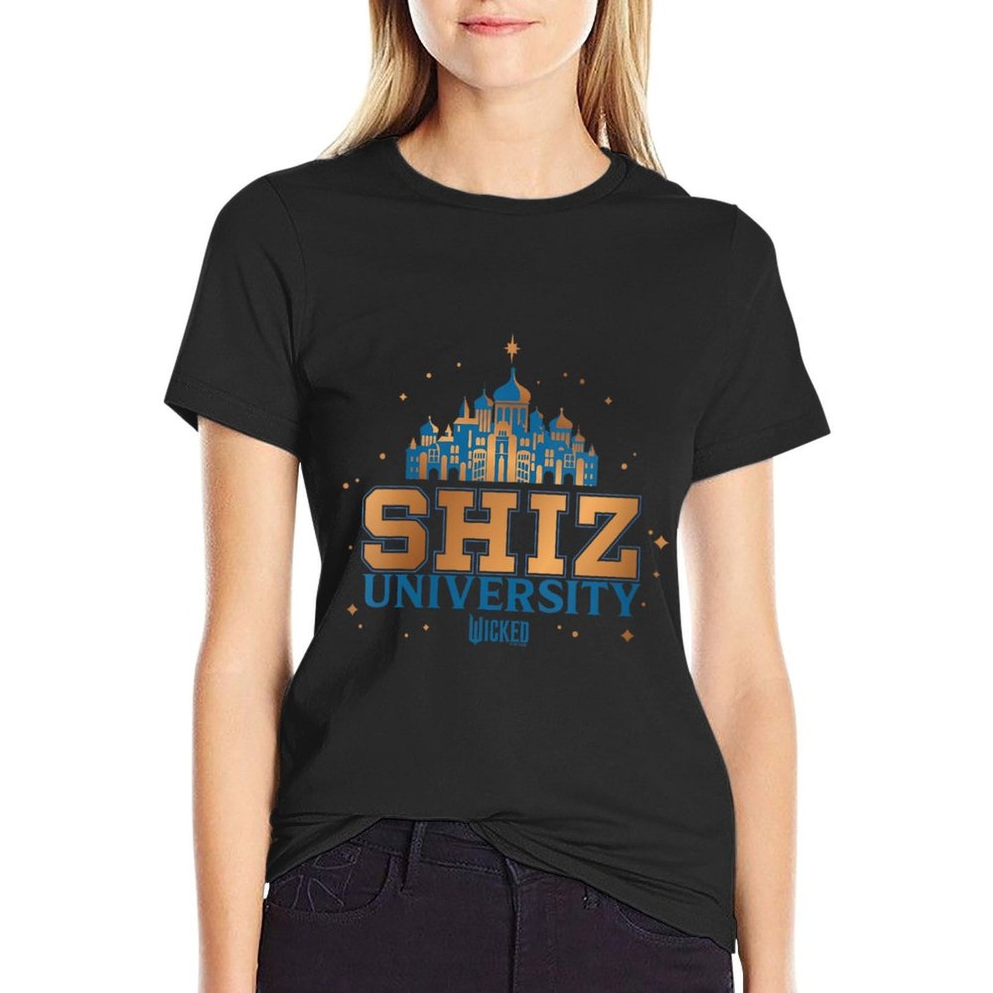 Womens Wicked Shiz University V-Neck  Heathered Texture T-Shirt