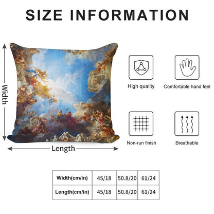 Ceiling Painting in Hercules Room of The Chateau De Versailles - France Soft Decorative Cover Throw Pillow