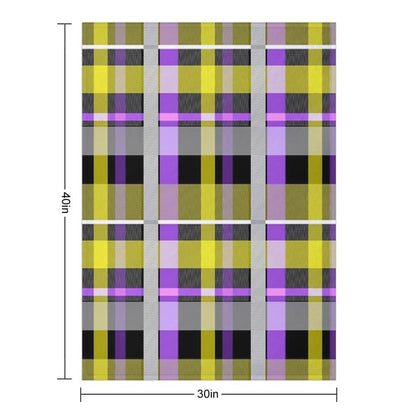 Nonbinary Flag Check Machine-washable Throw Blanket