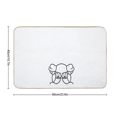 Crying Bear  Easy To Clean Bath Mat