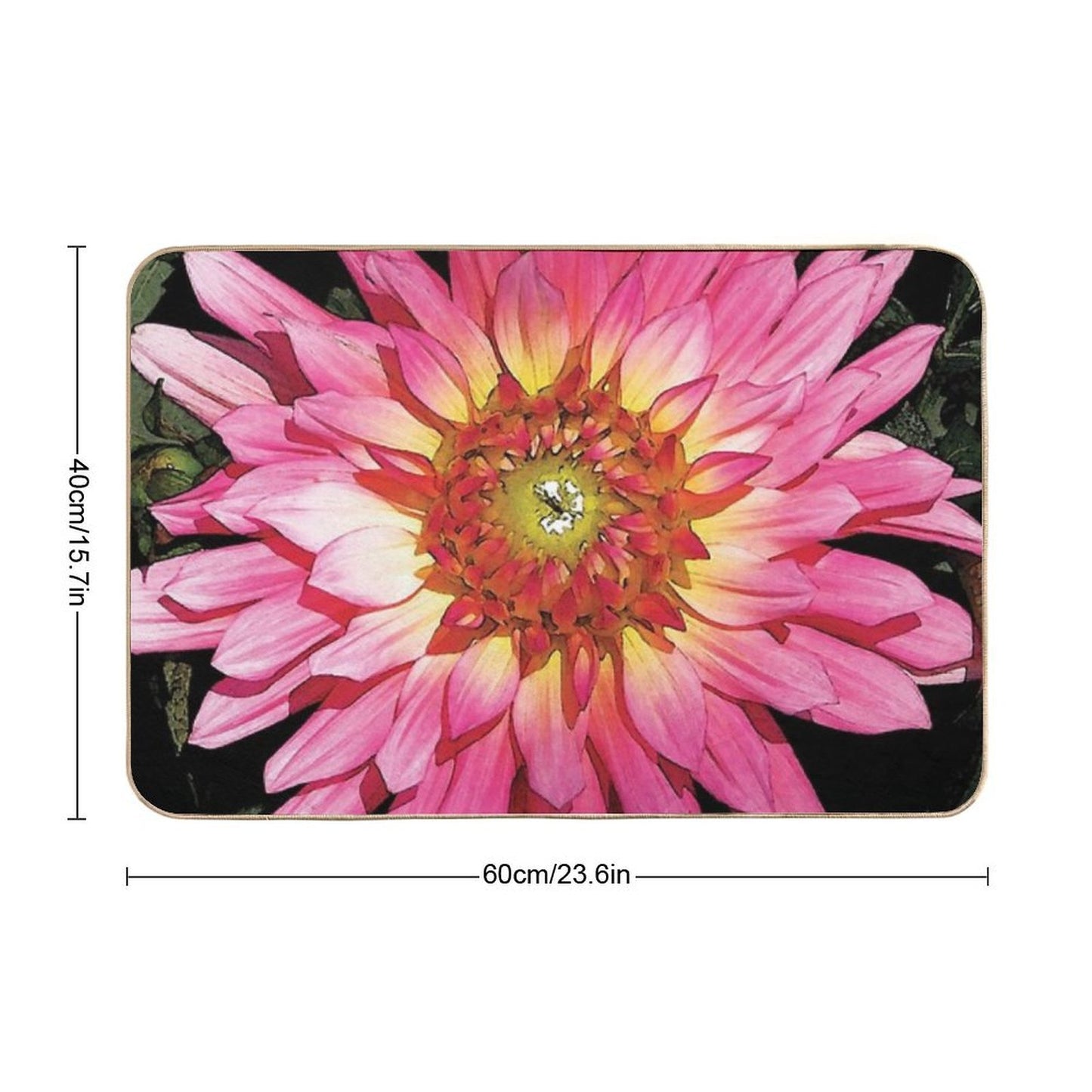 Pretty in Pink Blooming Flower Water Color  Long-Lasting Bath Mat