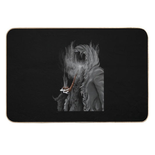 Grim Reaper Still Smoking  Fade-Resistant Bath Mat