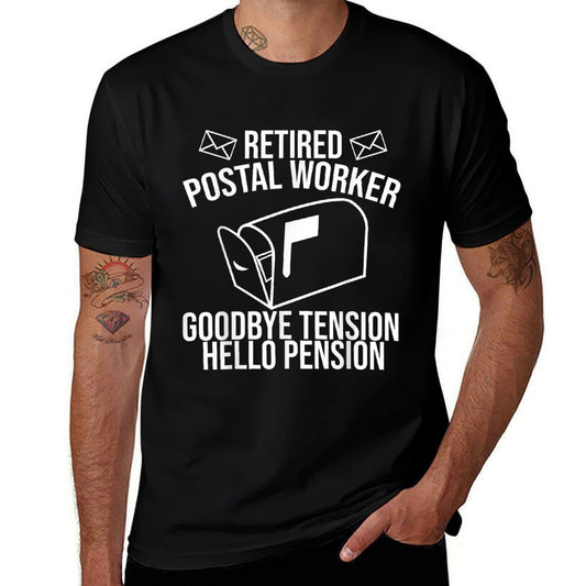 Cute Retired Mailman Post Worker Humor Fan Designs Funny Postal Retirement Gift Goodbye Tension Hello Pension  Odor-resistant T-Shirt