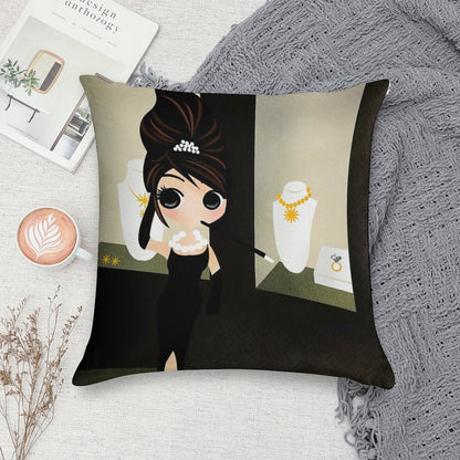 Breakfast at Tiffany's Soft Hidden Zipper Throw Pillow