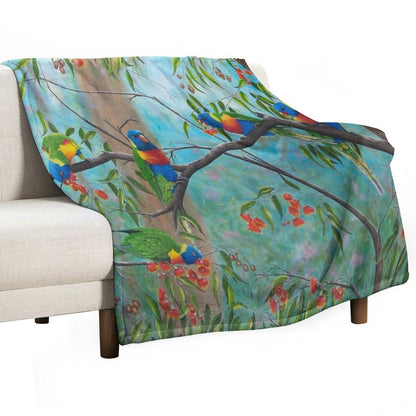 Sunday Lunch in The Dandenongs Machine-washable Throw Blanket