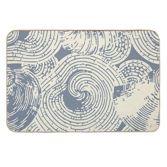 Shells And Swirls, Cool Gray And Cream  Repositionable Bath Mat