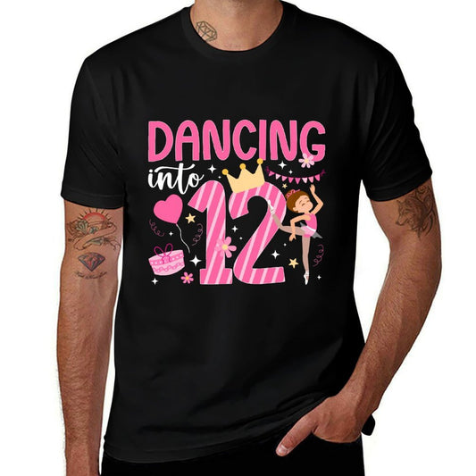 12th Birthday Dance Girl Twelve Year Old Dancer Birthday  Oversized Silhouette T-Shirt