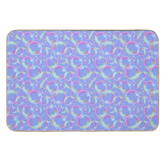 Bubbly Bubbles (Blue) Durable Bath Mat