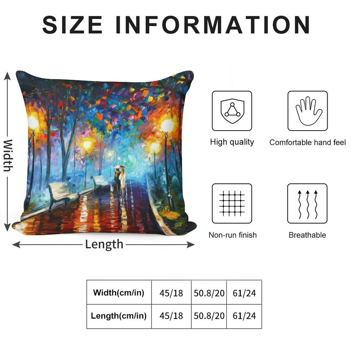 MISTY MOOD - Leonid Afremov Soft Luxury Feel Throw Pillow