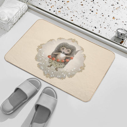 Animal Hedgehog Strawberry  High-Traffic Bath Mat