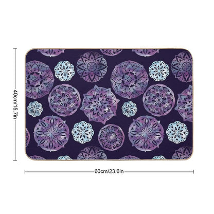 Watercolor Mandala Digital Drawing  Repositionable Bath Mat
