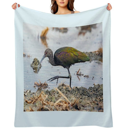Glossy Ibis Shrink-resistant Throw Blanket