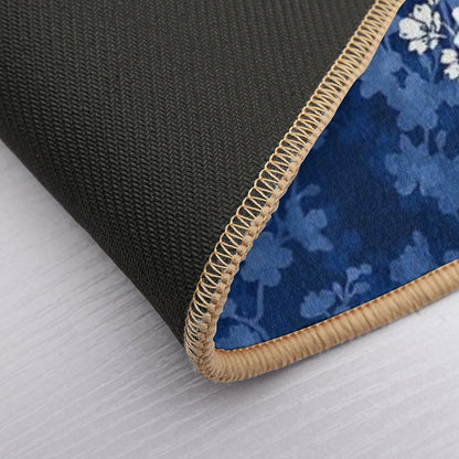 Sakura Blossom in Deep Blue  Fade-Resistant Bath Mat