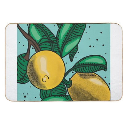 Lovely Lemons Light Turquoise  Dirt-Trapping Bath Mat
