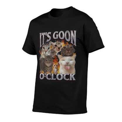 Gooning Oclock Funny Cat Meme Bootleg Graphic for Men Women  Rolled Sleeves T-Shirt