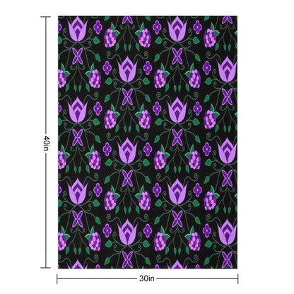 Purple Floral All-season Throw Blanket
