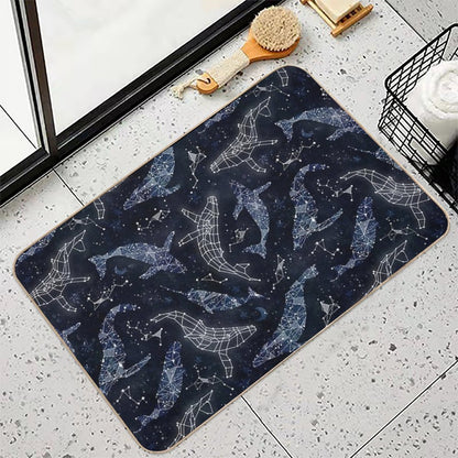 Whale Constellations  Fade-Resistant Bath Mat