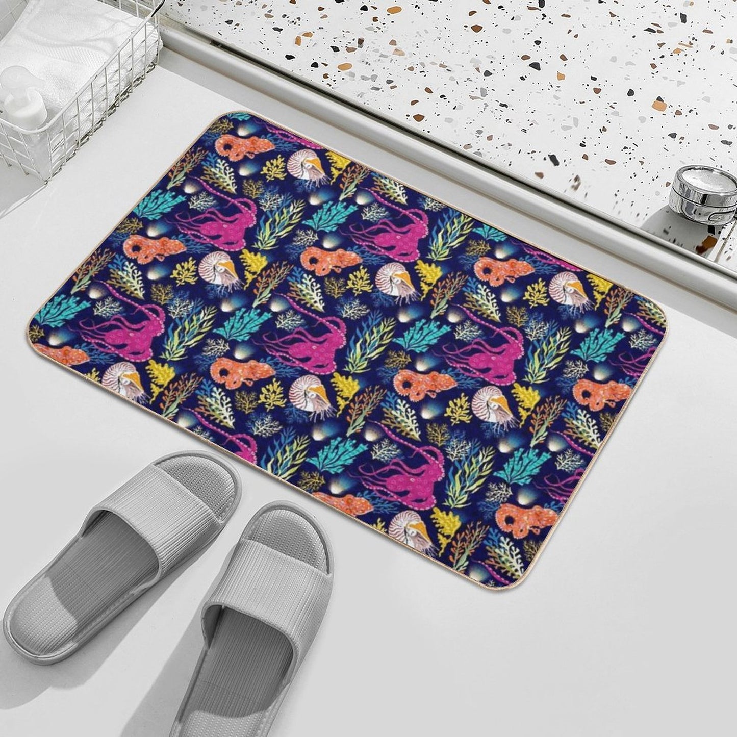 Cephalopods  Slip-Resistant Bath Mat