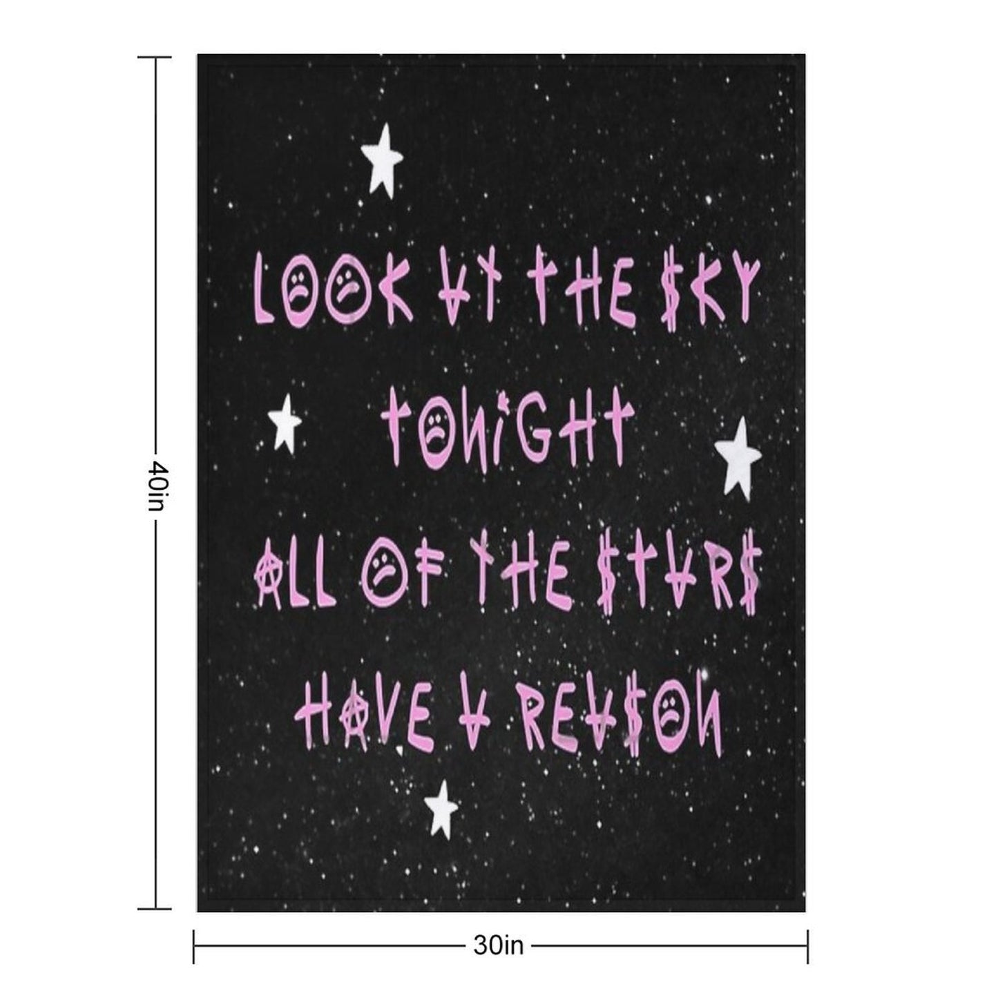Look At The Sky Stars Have A Reason - Lil Peep Quotes Wrinkle-free Throw Blanket