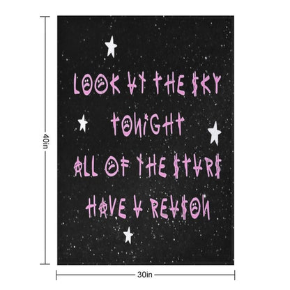 Look At The Sky Stars Have A Reason - Lil Peep Quotes Wrinkle-free Throw Blanket