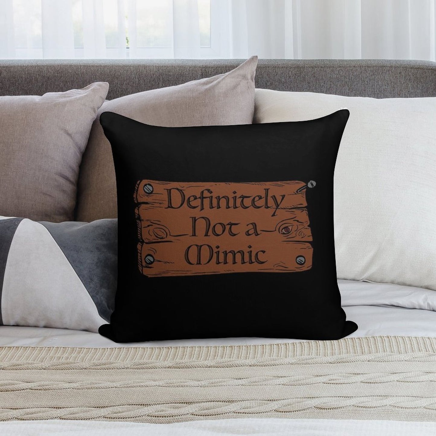 Definitely Not A Mimic Soft Gift Ready Throw Pillow