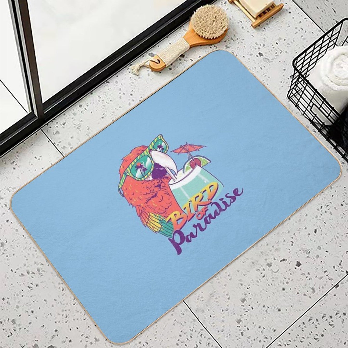 Bird Of Paradise  Repositionable Bath Mat