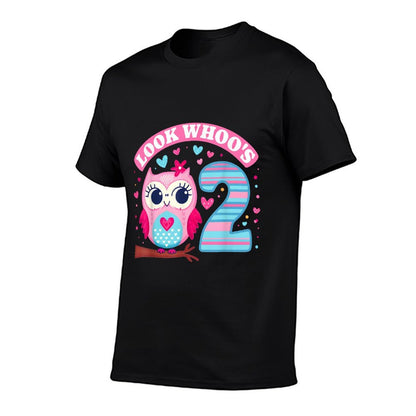 Look Whoo's 2 Year Old Girl Owl Birthday Party 2nd Birthday  Easy-care T-Shirt