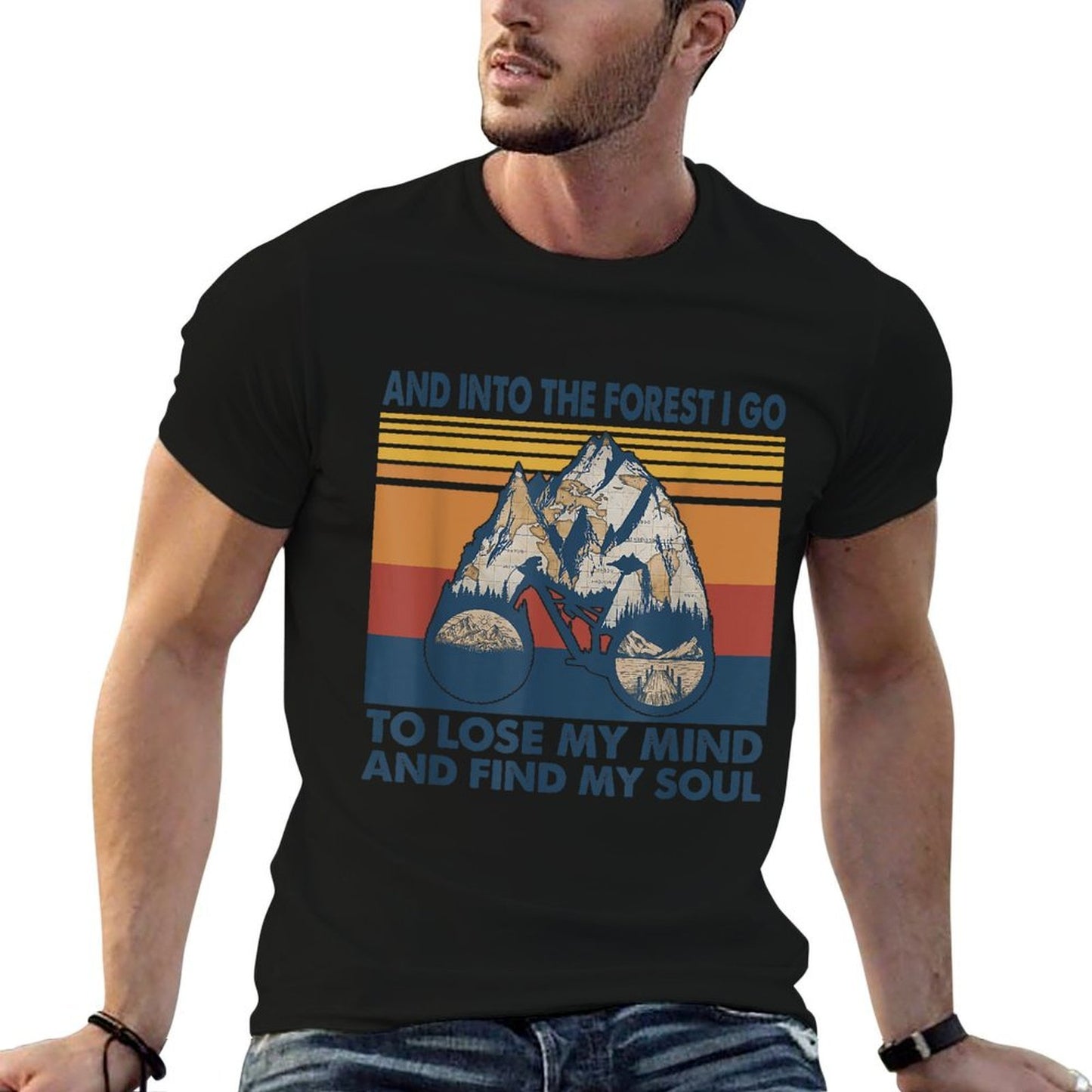 Mountain Bike And Into The Forest I Go To Lose My Mind  Eco-friendly Material T-Shirt
