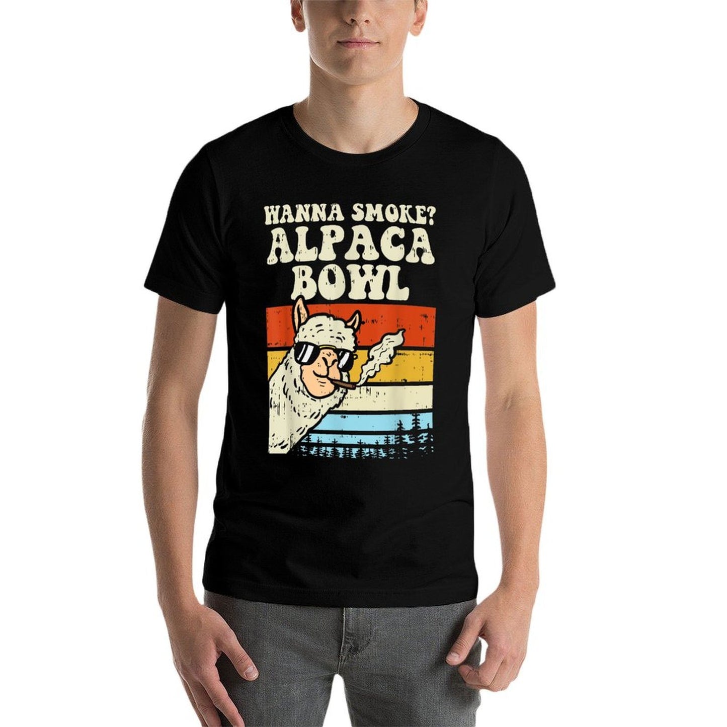 Wanna Smoke Alpaca Bowl Weed Funny Cannabis 420 Stoner Gift  Classic T-Shirt