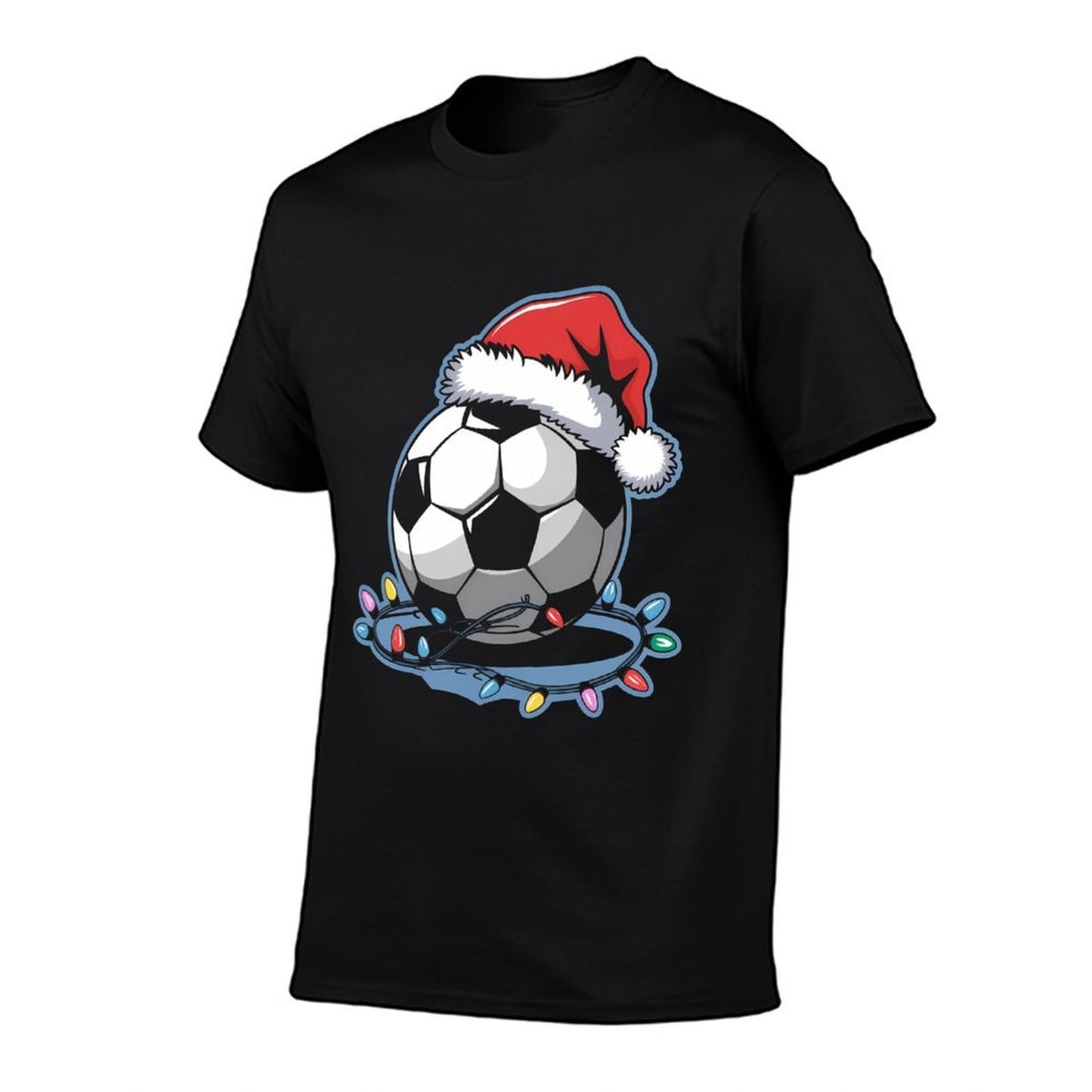 Santa Sports Christmas Soccer Player Men Boysns  Heathered Texture T-Shirt