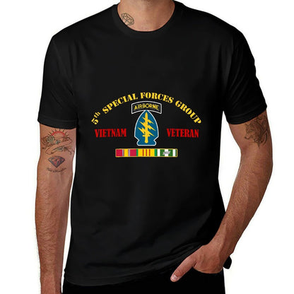 5th Special Forces Group Vietnam Veteran Military Papa Xmas  Wrinkle-resistant T-Shirt