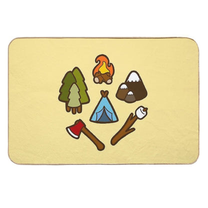 Camping Is Cool  Multi-Purpose Bath Mat