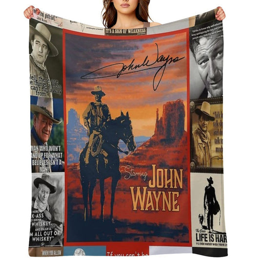 John Wayne Quote Machine-washable Throw Blanket
