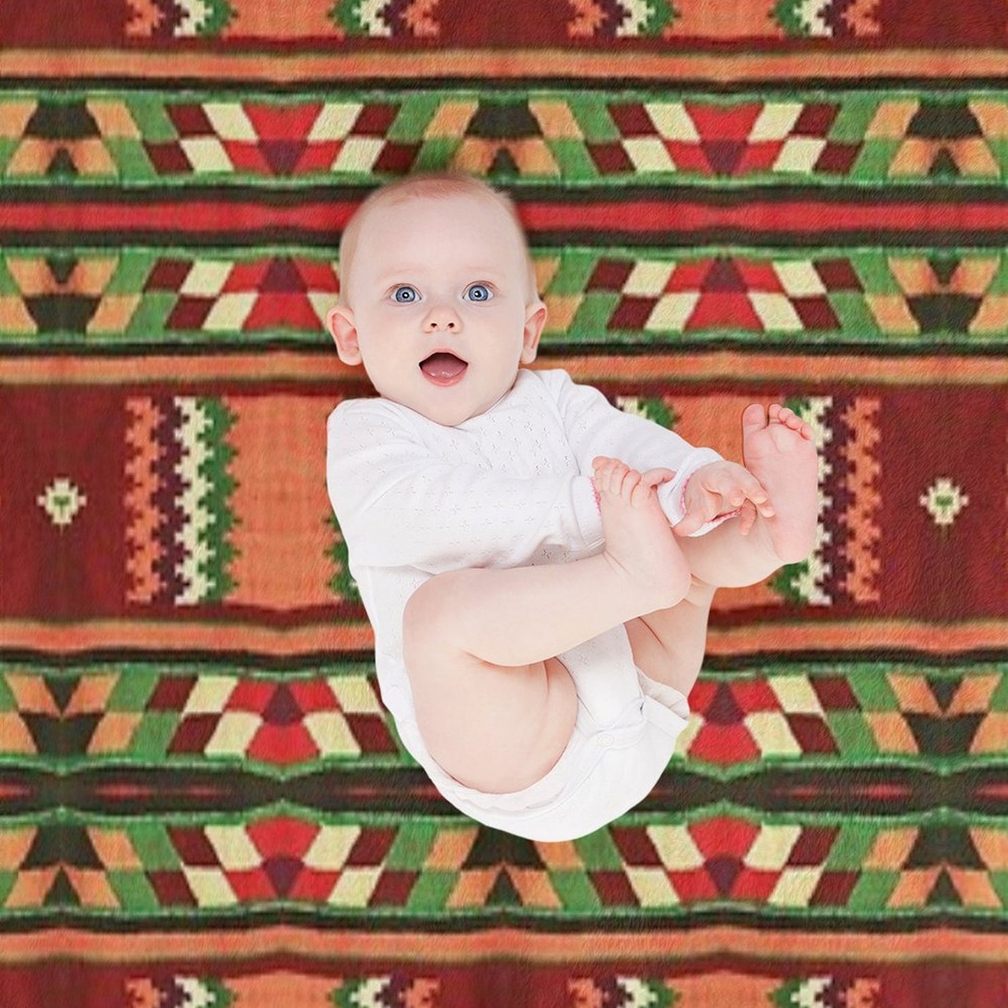 Bohemian Kilim Christmas Pattern Durable Throw Blanket