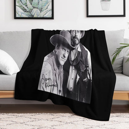 Gunsmoke Series James Arness And Matt Dillon Eco-conscious Throw Blanket