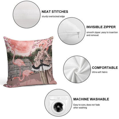 Flamingo Fairy - Pink Moon Soft Home Decor Throw Pillow