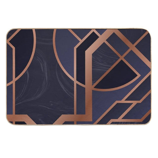 Blue Art Deco  Easy Maintenance Bath Mat