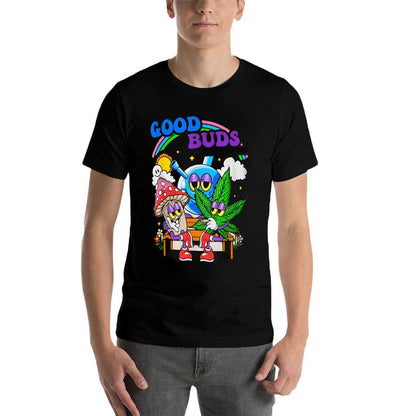 Good Buds Stick Together Rainbow Weed Meme Humorous Person  Easy-care T-Shirt