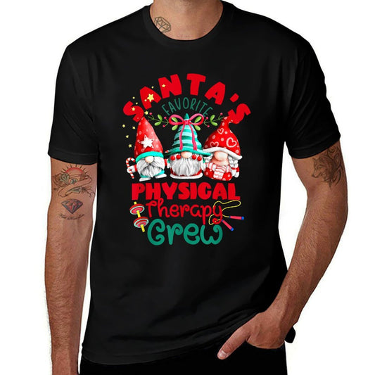 Santas Favorite Physical Therapy Crew Christmas Gnomes PT  Slim-fit Cut T-Shirt