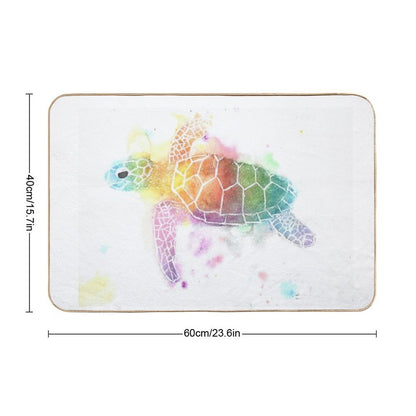 Watercolour Turtle Durable Bath Mat