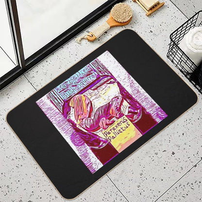 African Red Bellied Bush Squirrel Intarsia from Walnut And Cedar  Repositionable Bath Mat