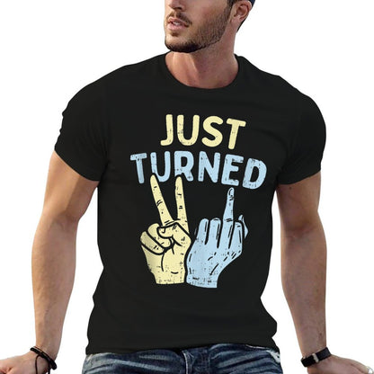 Just Turned 21 Hands Funny Happy 21st Birthday Party Gift  Heathered Texture T-Shirt