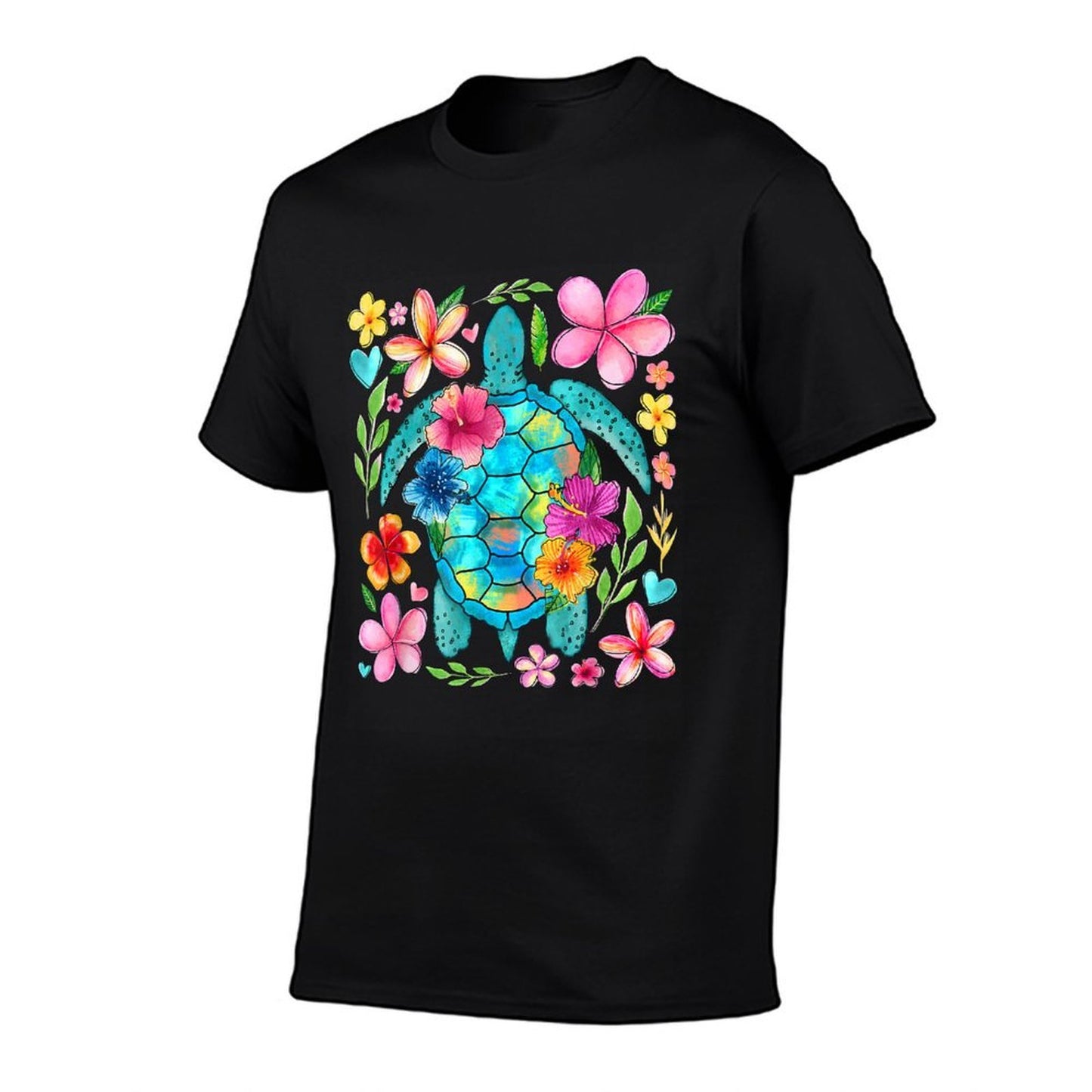 Boho Floral Turtle Save The Sea Turtle Ocean Animals  Slim-fit Cut T-Shirt