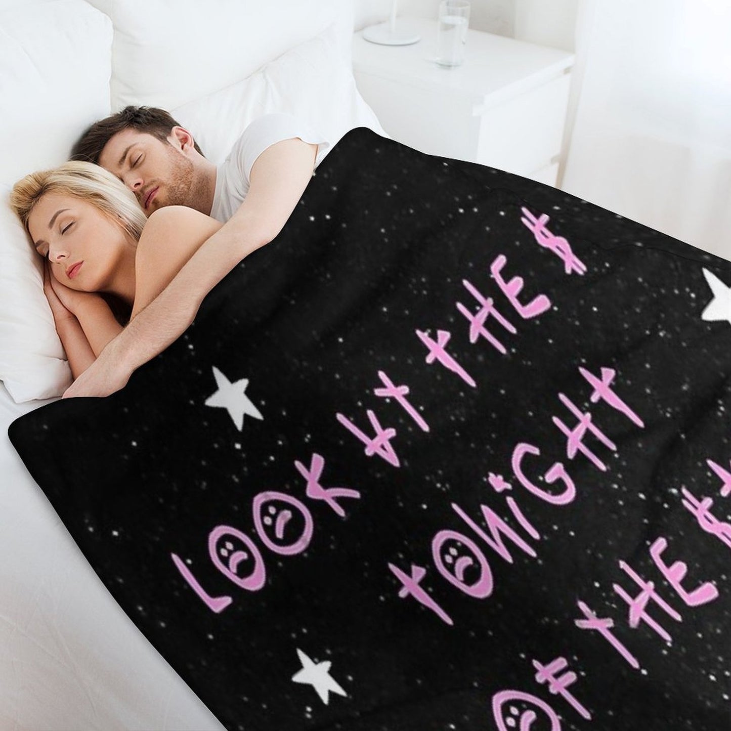 Look At The Sky Stars Have A Reason - Lil Peep Quotes Wrinkle-free Throw Blanket