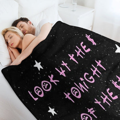 Look At The Sky Stars Have A Reason - Lil Peep Quotes Wrinkle-free Throw Blanket