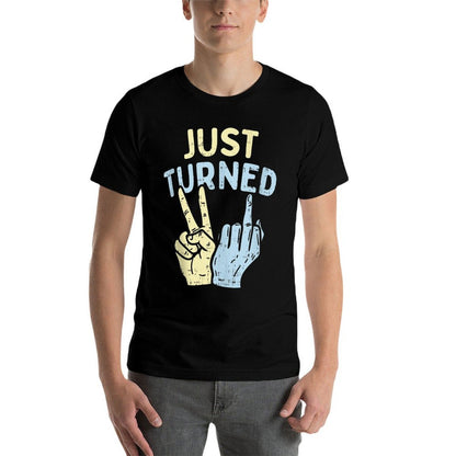 Just Turned 21 Hands Funny Happy 21st Birthday Party Gift  Heathered Texture T-Shirt