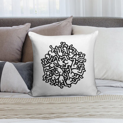 Haring Pop Art Soft Luxury Feel Throw Pillow
