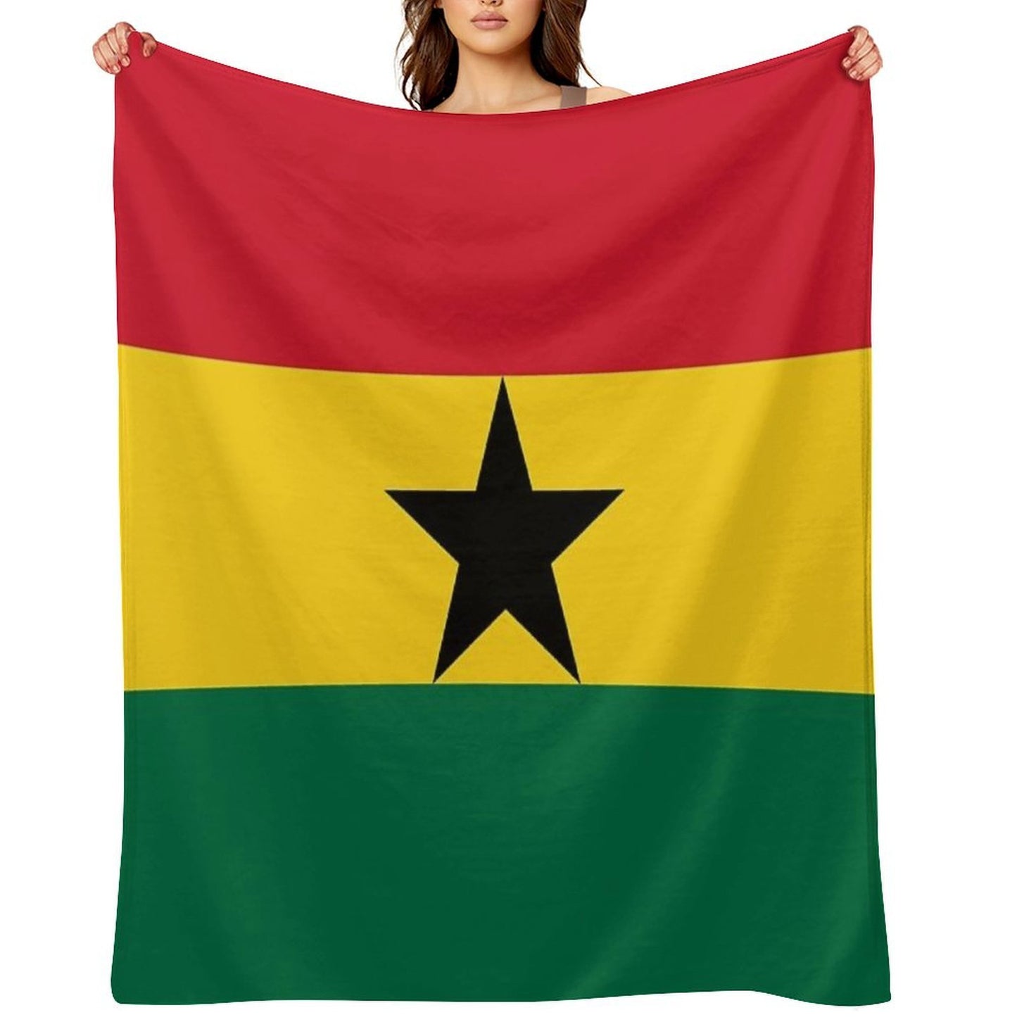 Ghana National Celebration Flag Premium Throw Blanket