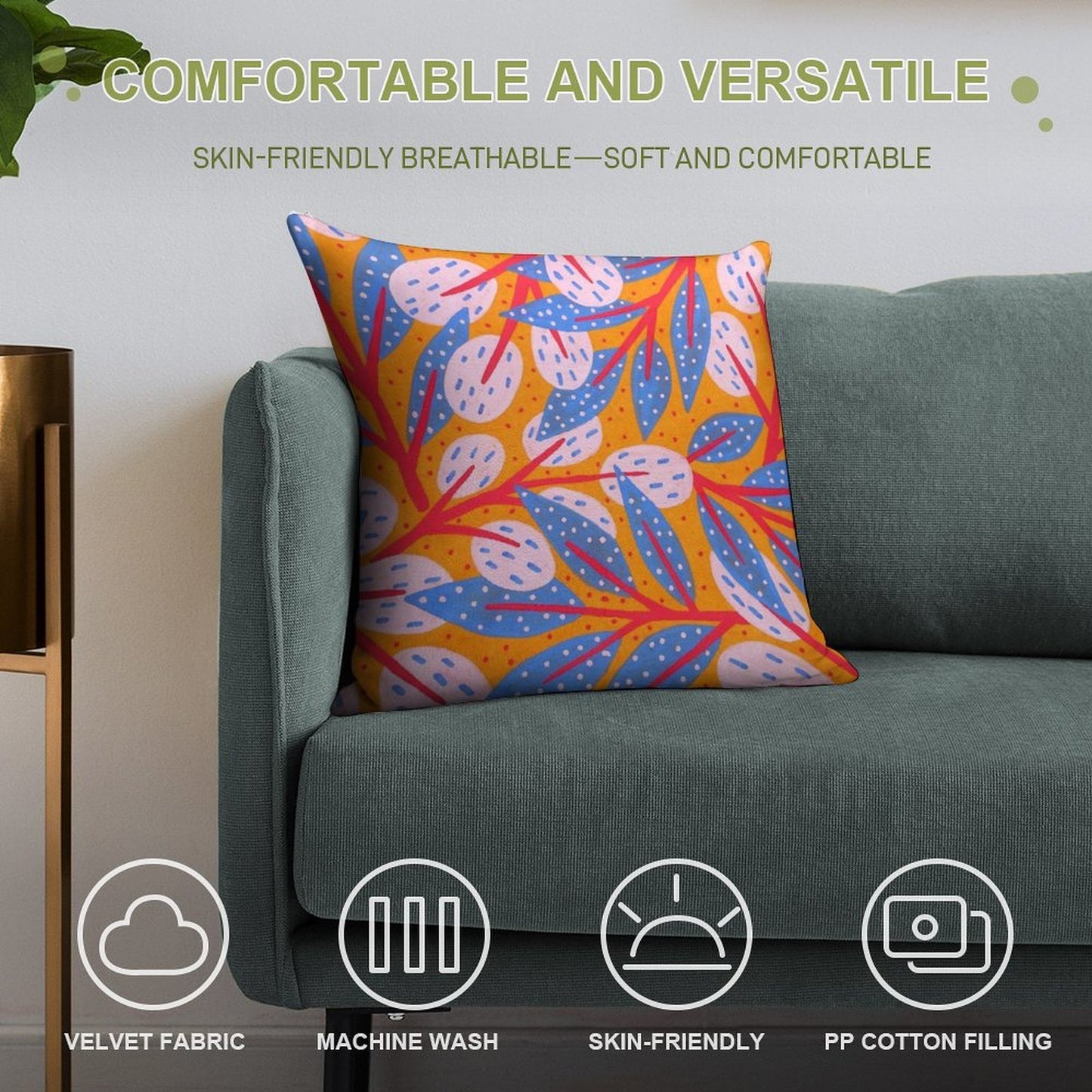 Gold Sky in The Forest Soft Multiple Sizes Throw Pillow