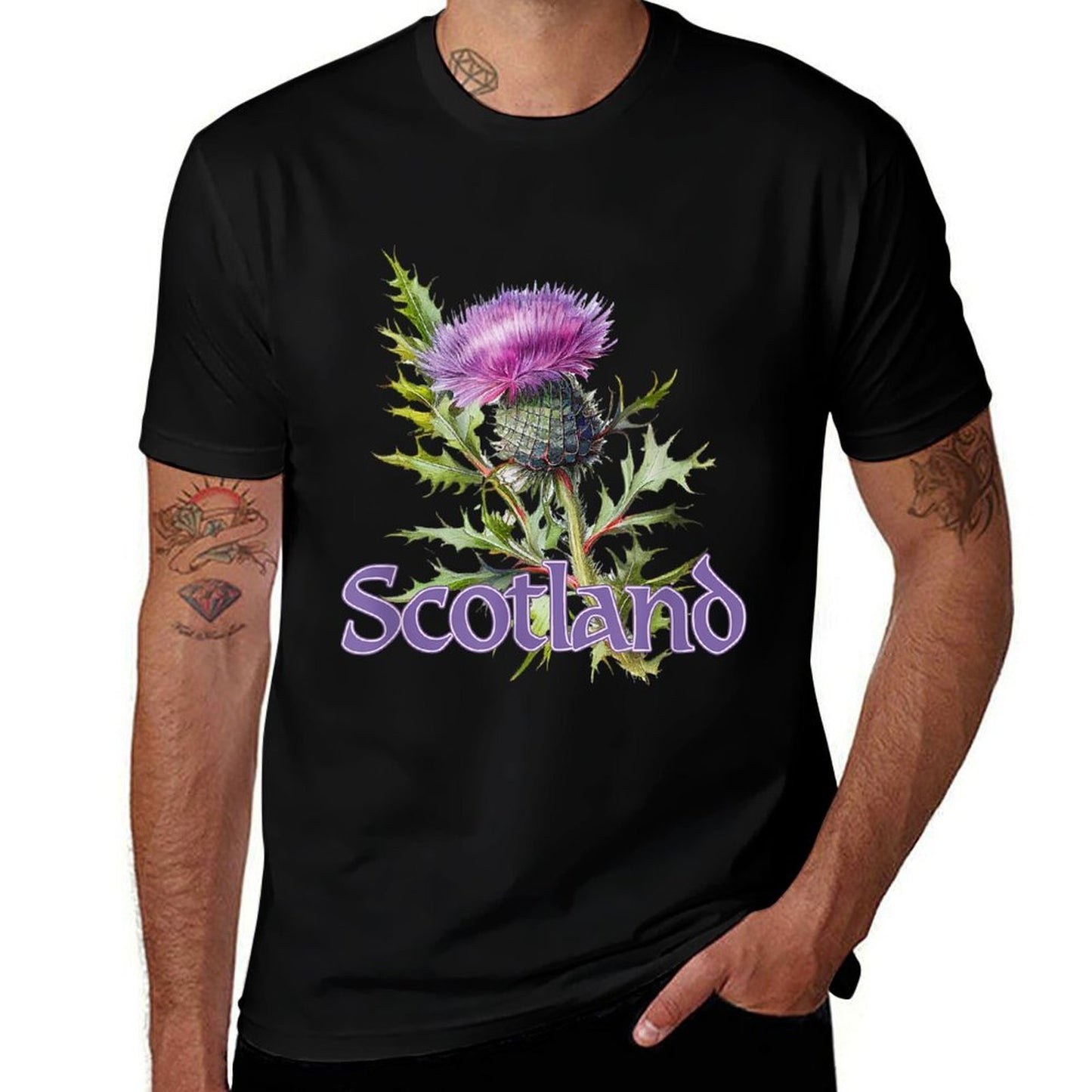 Scotland Watercolor Thistle  Eco-friendly Material T-Shirt